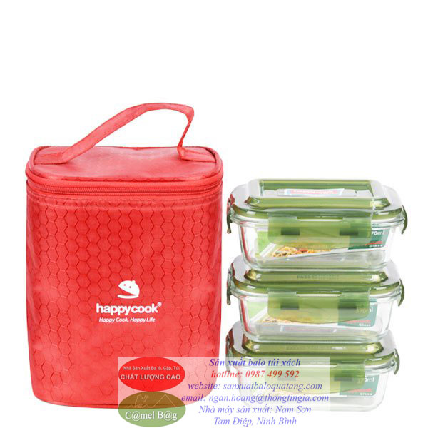 Sản xuất túi giữ nhiệt đựng cơm Happycook May túi giữ nhiệt đựng cơm