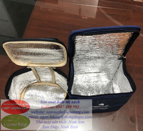 Túi giữ nhiệt đựng cơm in logo xuất khẩu